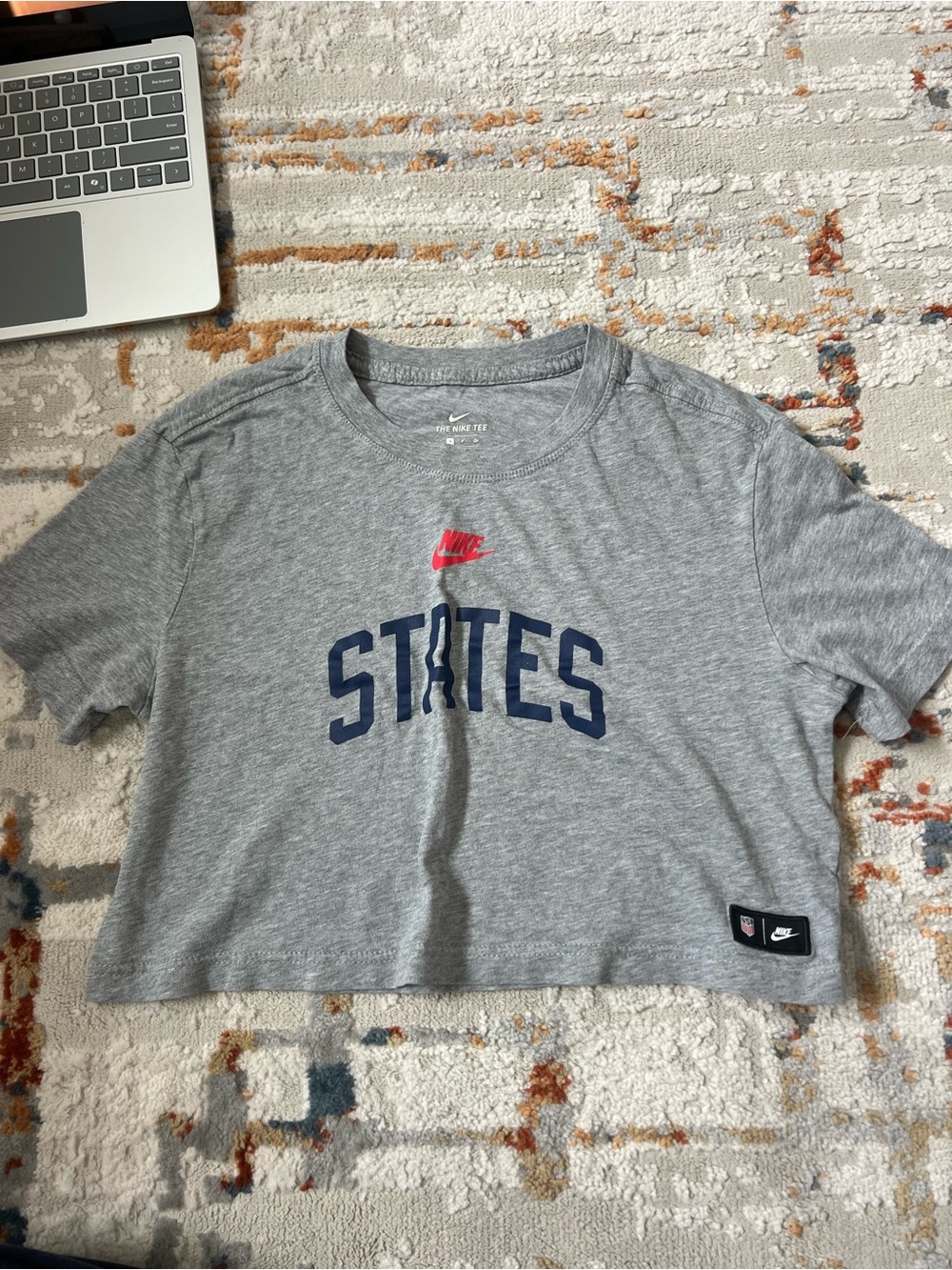 Nike Gray Tee with Pink and Red Accents